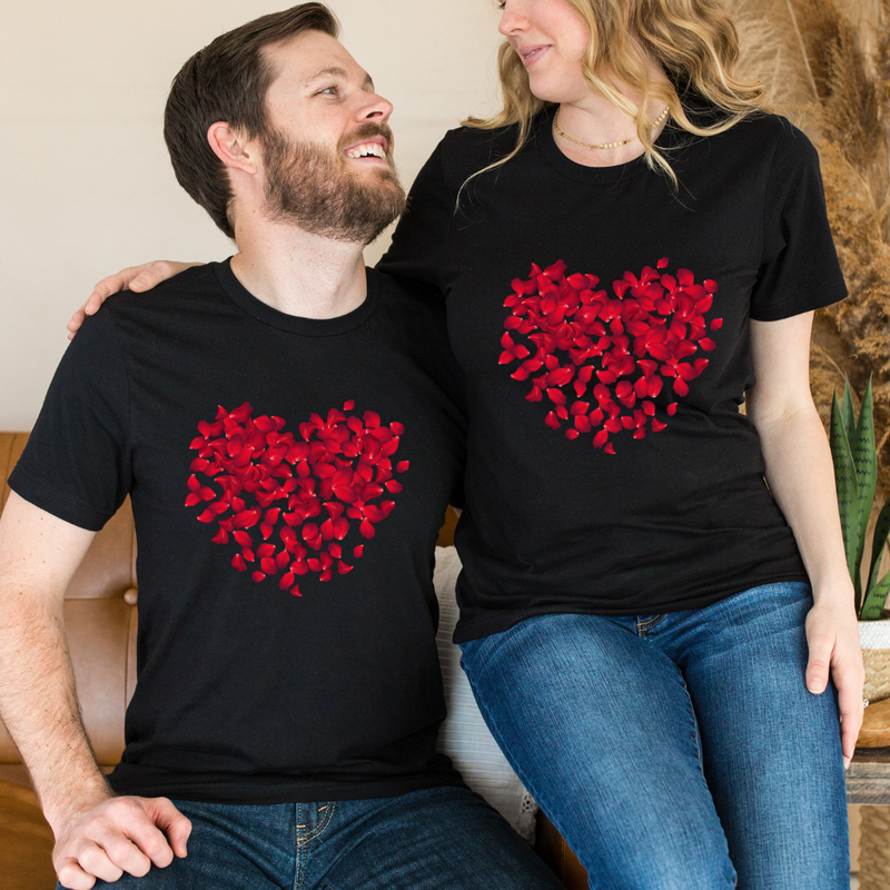 Set tricouri pentru cuplu personalizate Valentines Day VD2405B HEART