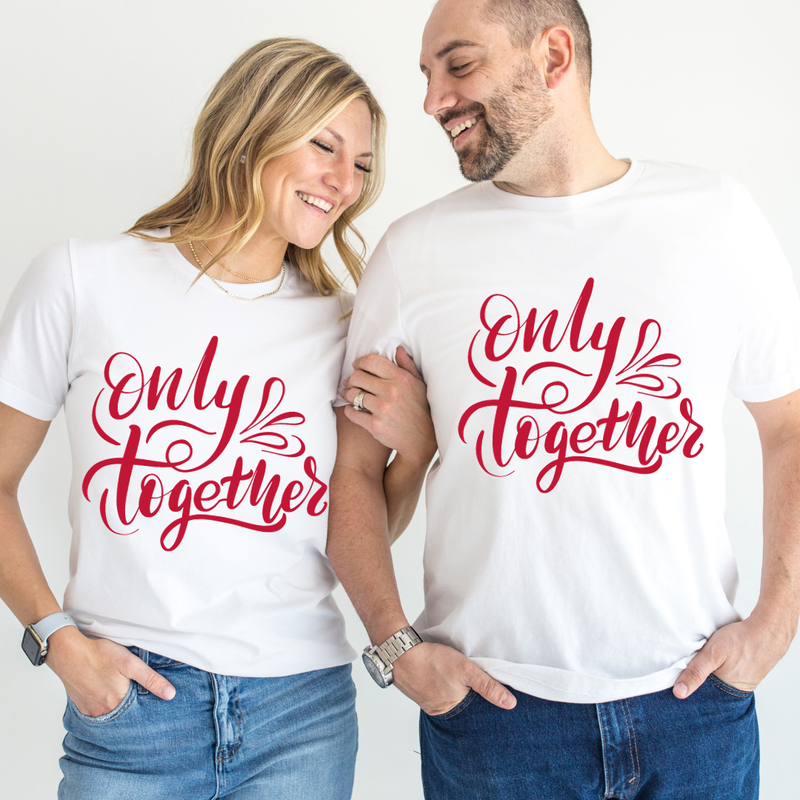 Set tricouri pentru cuplu personalizate Valentines Day VD2414 Only together