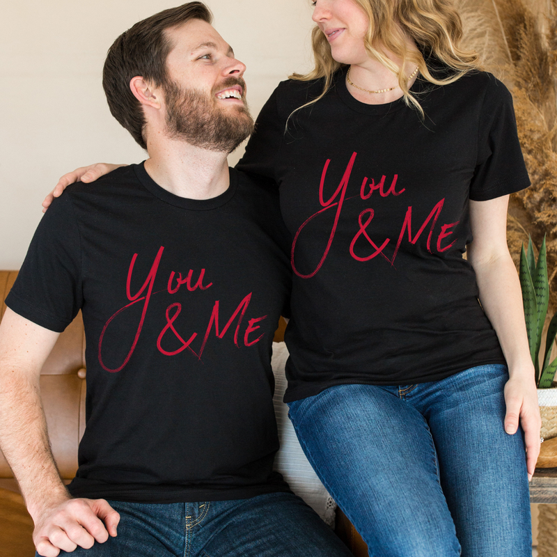 Set tricouri pentru cuplu personalizate Valentines Day VD2408 You  Me