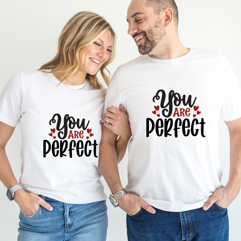 Set tricouri pentru cuplu personalizate Valentines Day VD2438 You are perfect