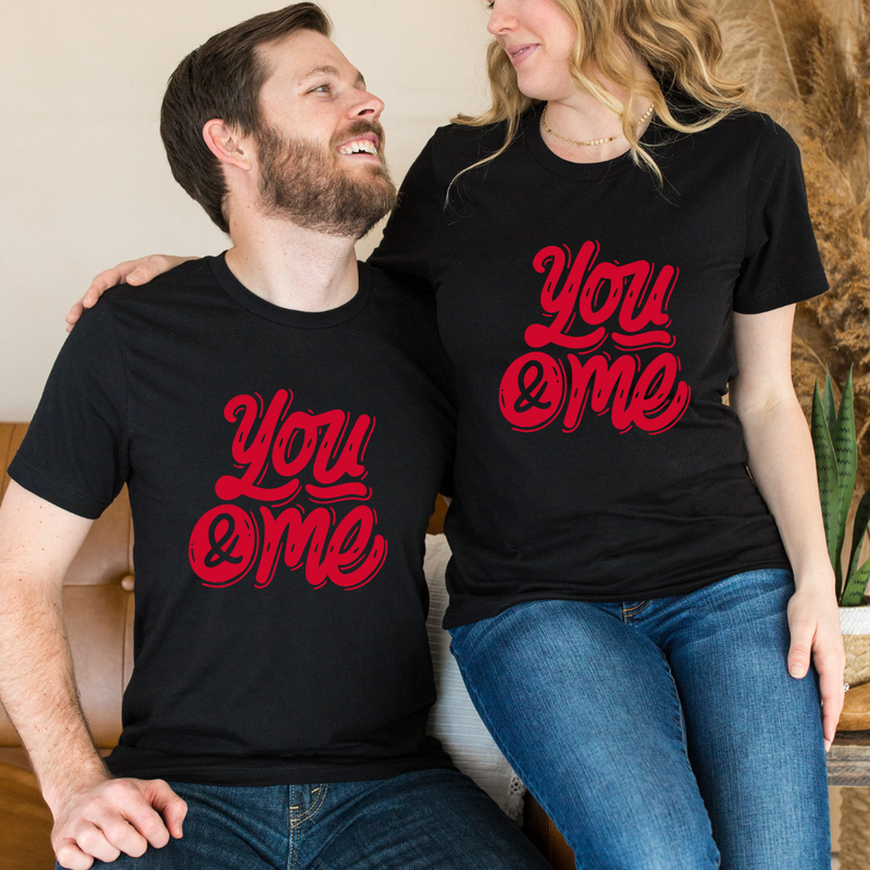 Set tricouri pentru cuplu personalizate Valentines Day VD2417B You  me