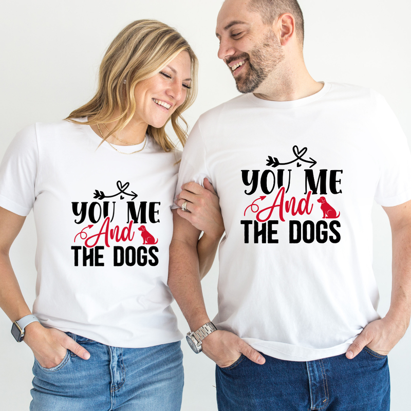 Set tricouri pentru cuplu personalizate Valentines Day VD2440 You Me and The dog
