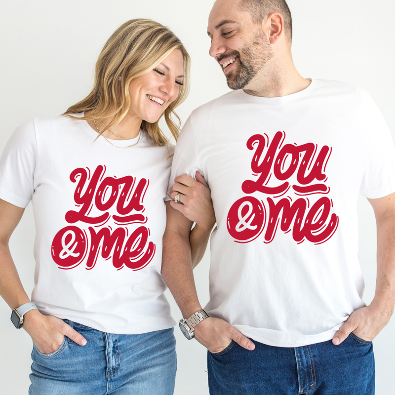 Set tricouri pentru cuplu personalizate Valentines Day VD2417 You  me