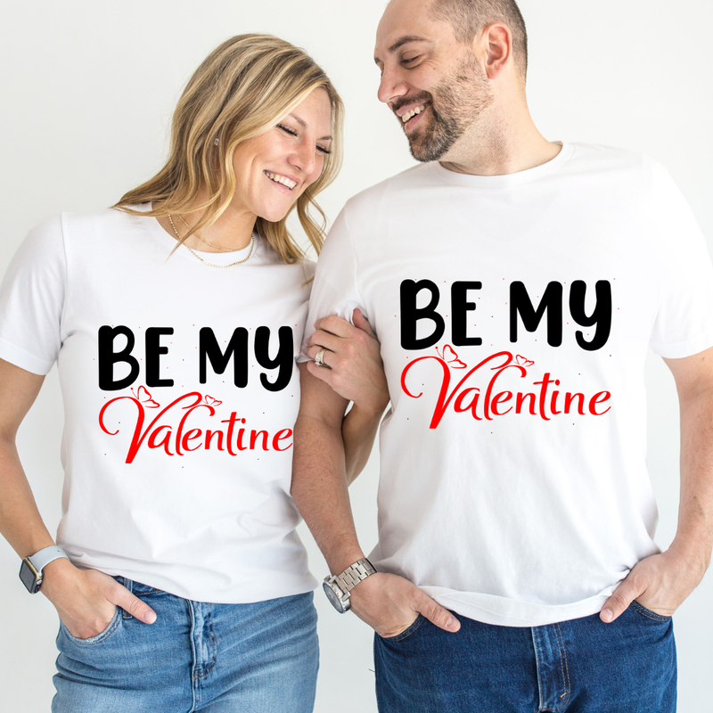 Set tricouri pentru cuplu personalizate Valentines Day VD2426 Be My Valentine