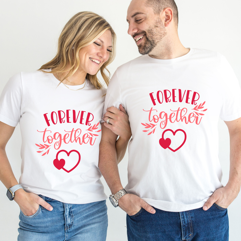 Set tricouri pentru cuplu personalizate Valentines Day VD2424 Forever together