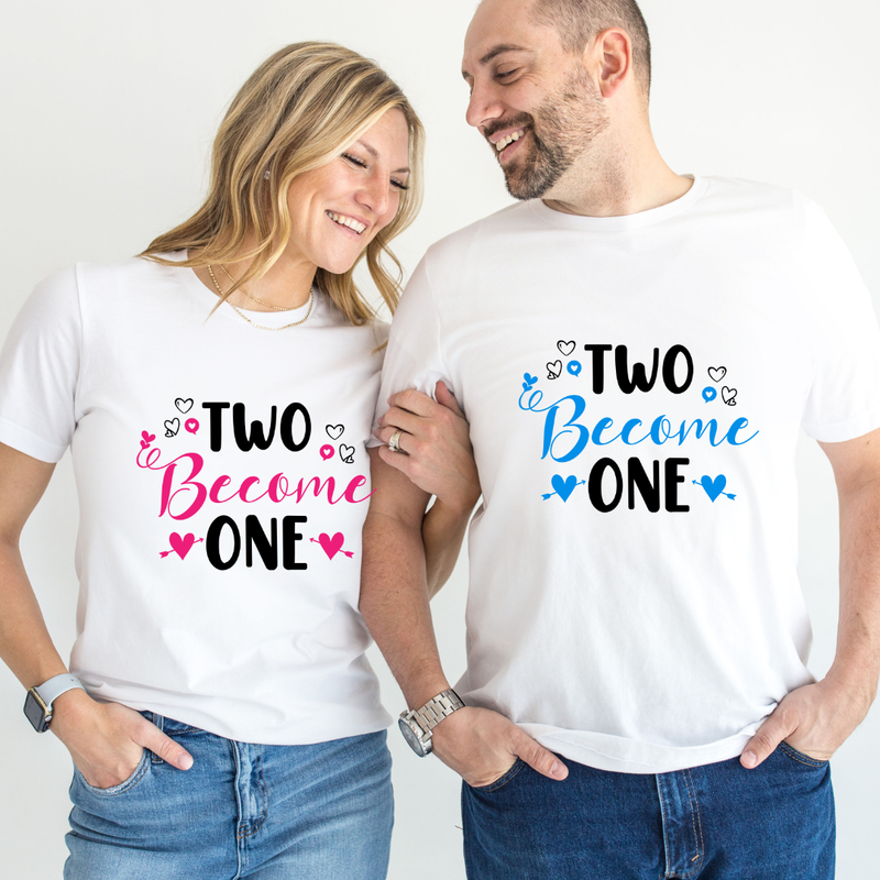 Set tricouri pentru cuplu personalizate Valentines Day VD2432 Two become one