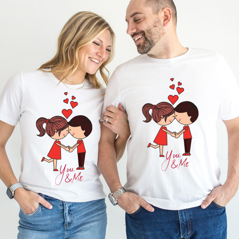 Set tricouri pentru cuplu personalizate Valentines Day VD2410 You  Me