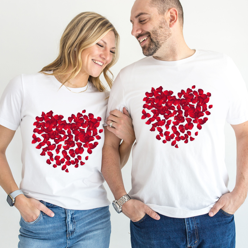 Set tricouri pentru cuplu personalizate Valentines Day VD2405W HEART
