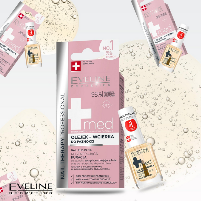 Tratament MED+ Nail Therapy Ulei-lotiune pentru unghii Eveline Cosmetics