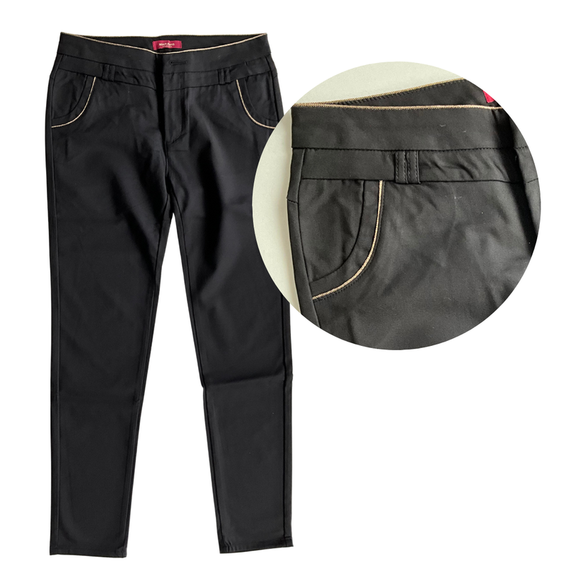 Pantaloni office negru cu dungi aurii, Maravis 82011B