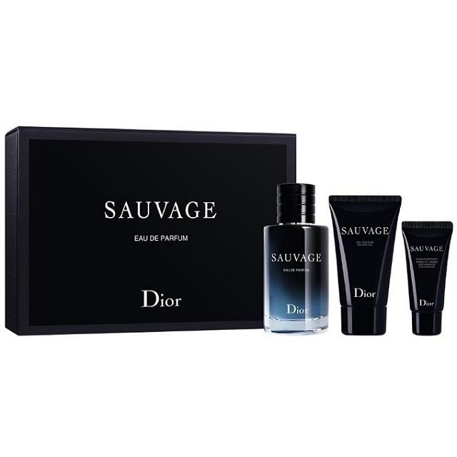 Set Apa de Parfum Christian Dior Sauvage 60 ml + 50 ml Gel de dus + 20 ml moisturizer, Barbati