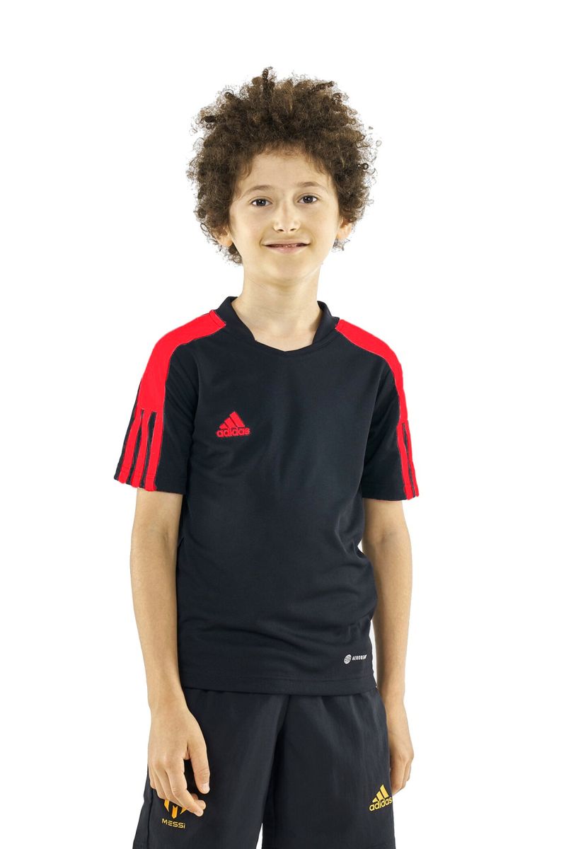 Tricou fotbal copii Adidas Tiro JR Negru Roz