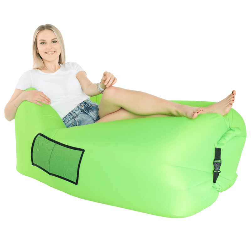 Geanta scaun gonflabila   geanta lenesa, verde, LEBAG