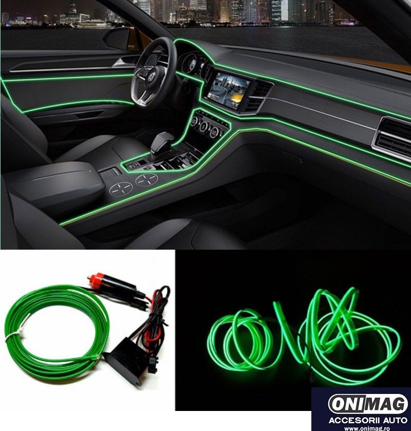 Neon Lumina Ambientala Auto 2M Verde