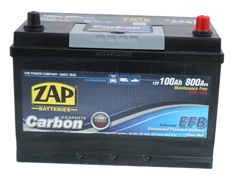 Baterie auto ZAP CARBON EFB Japan Start &amp; Stop 100Ah